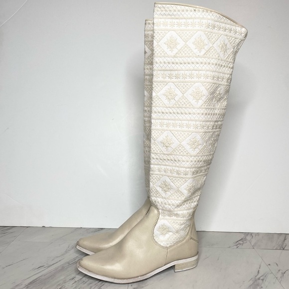Free People Bren Crochet Slouch Tall Boot 37 - Picture 1 of 14